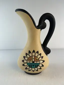 KOPA Sun God Art Pottery Pitcher Vase Arizona Signed Numbered
