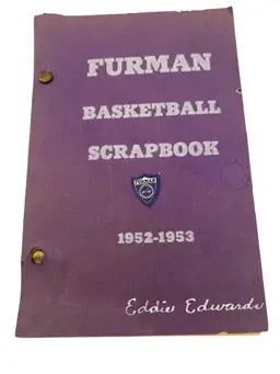 1952-1953 Furman Basketball Scrapbook w/ Frank Selvy Articles & Team Stats