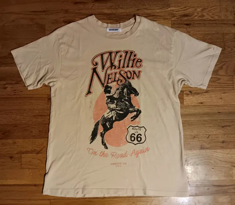 Daydreamer Willie Nelson Route 66 T-Shirt Country Western Cowboy Rodeo Texas