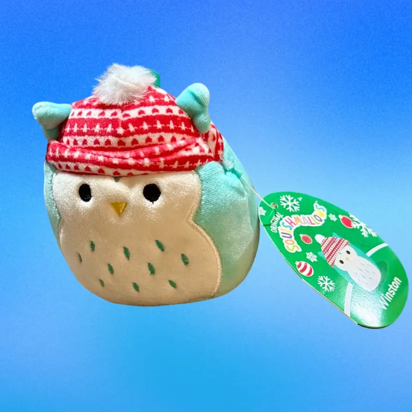 Winston The Owl With Hat Squishmallow Plush Christmas Ornament NWT (KK)