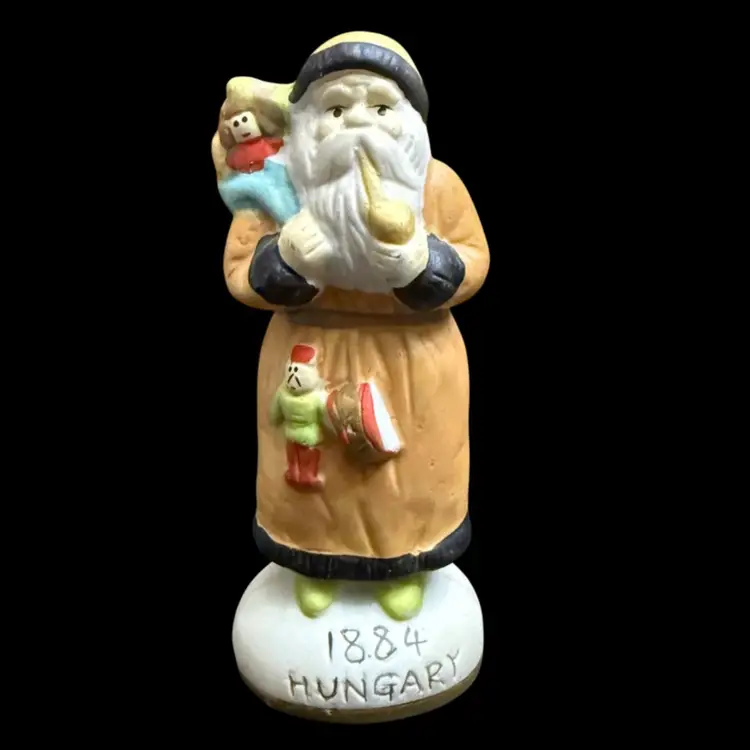 Vintage Santa From Around the World Hungary 1884 Figurine Toys Santa’s Bag- Nations Set