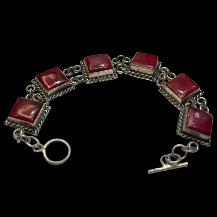 Sterling Silver Square Link Bracelet