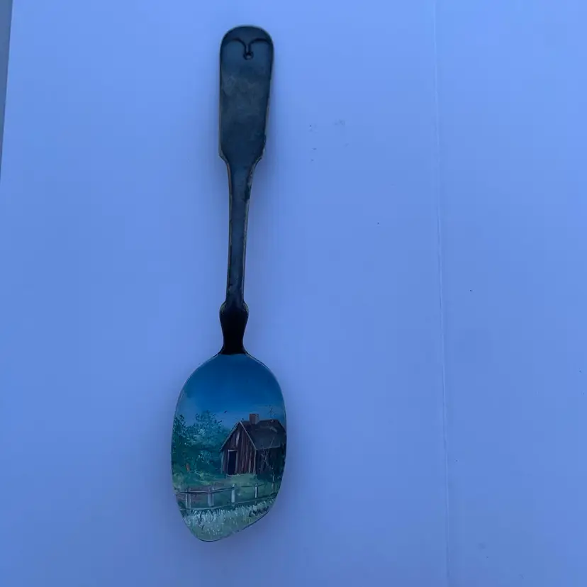 Vintage Hand Painted Spoon Red Barn