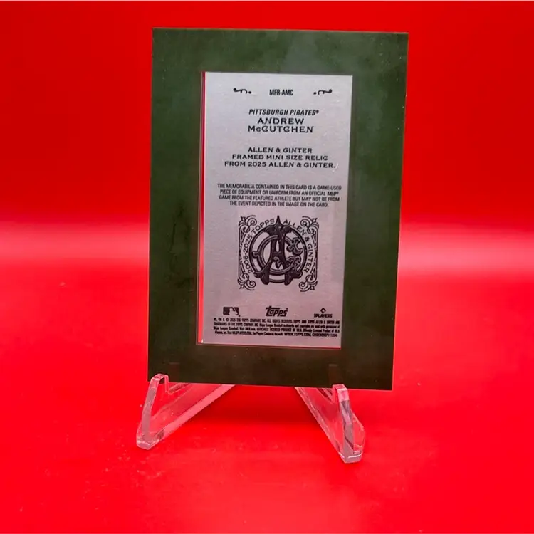 Andrew McCutchen 2025 Topps Allen.& Ginter Mini Framed Relic Pittsburgh Pirates