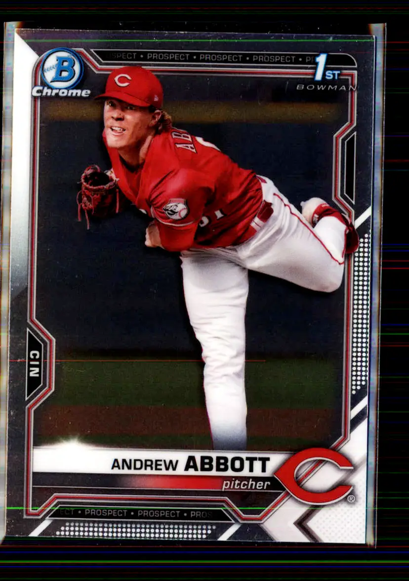 Andrew Abbott 2021 Bowman Chrome #BDC-8 - Cincinnati Reds - (147-294)