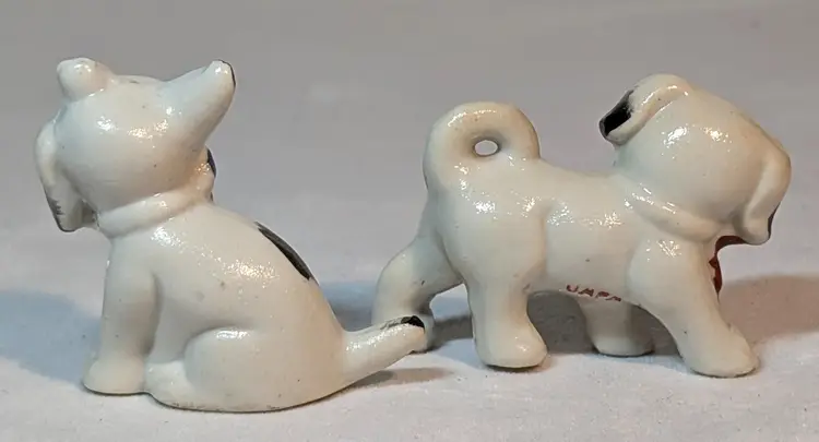Vintage Ceramic Goofy Dog Figurines Set Japan