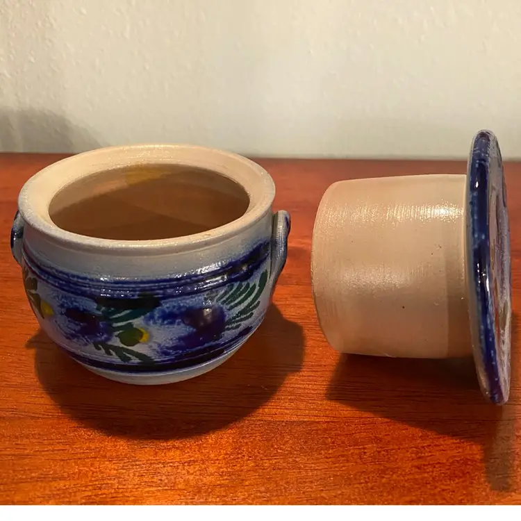 Vintage Betschdorf Remmy Fils Salt Glazed Stoneware Pottery Butter Bell