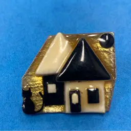 House Pins By Lucinda … MINI House Pin With 2 Houses, Cream And White And A CAT!