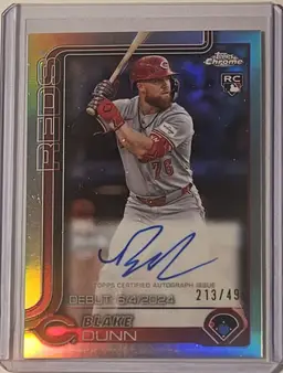2025 Topps Chrome Update Rookie Debut Refractor RC Auto Blake Dunn 213/499