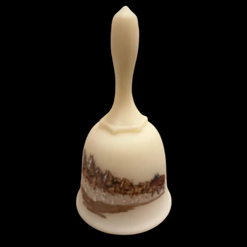 Fenton Budweiser Clydesdale Cameo Glass Bell 6.5” x 3”