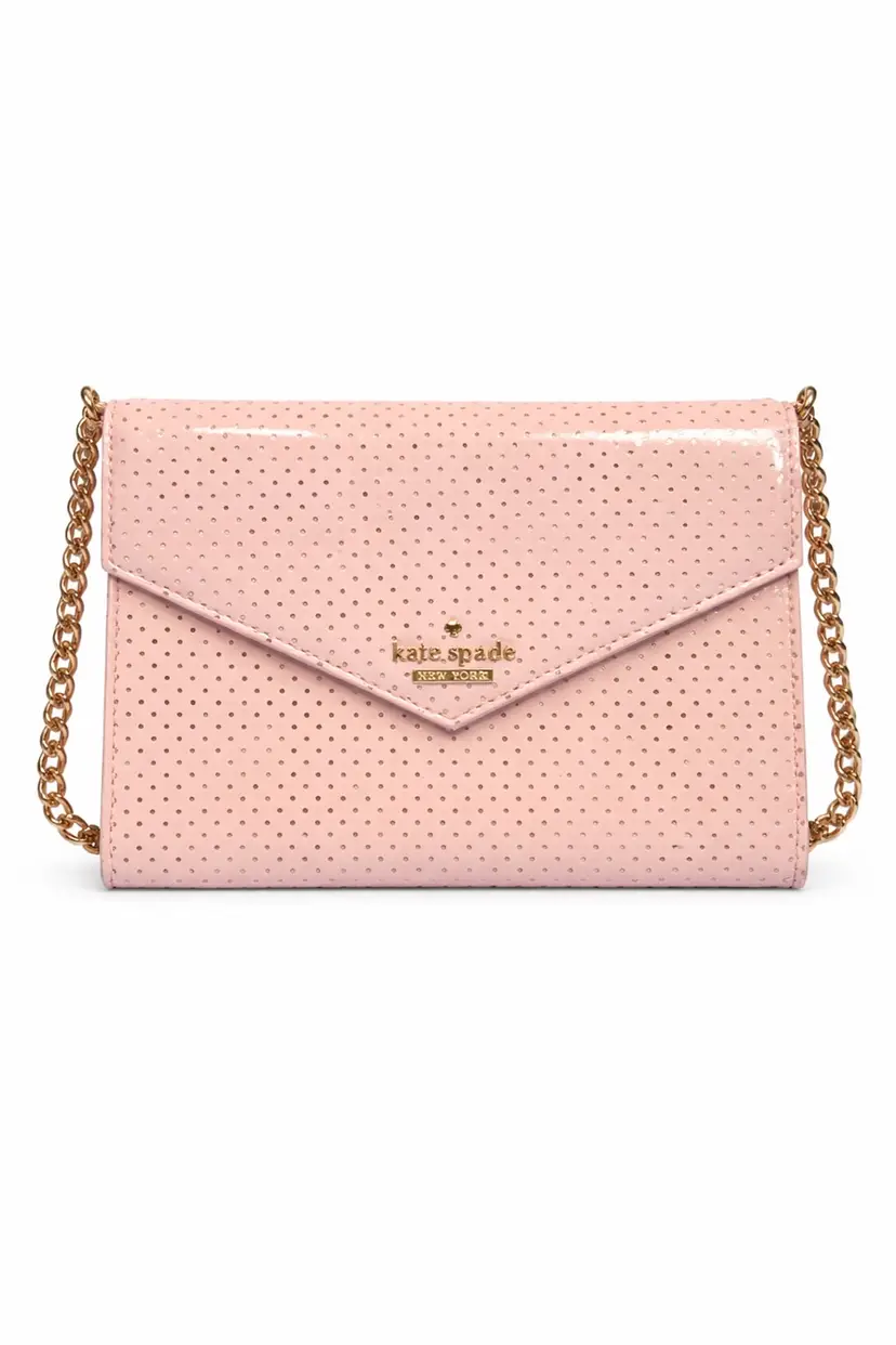 Kate Spade Pink Perforated Crossbody – Gold Chain