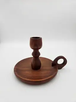 #TR24 Ozark Walnutware Candlestick Holder