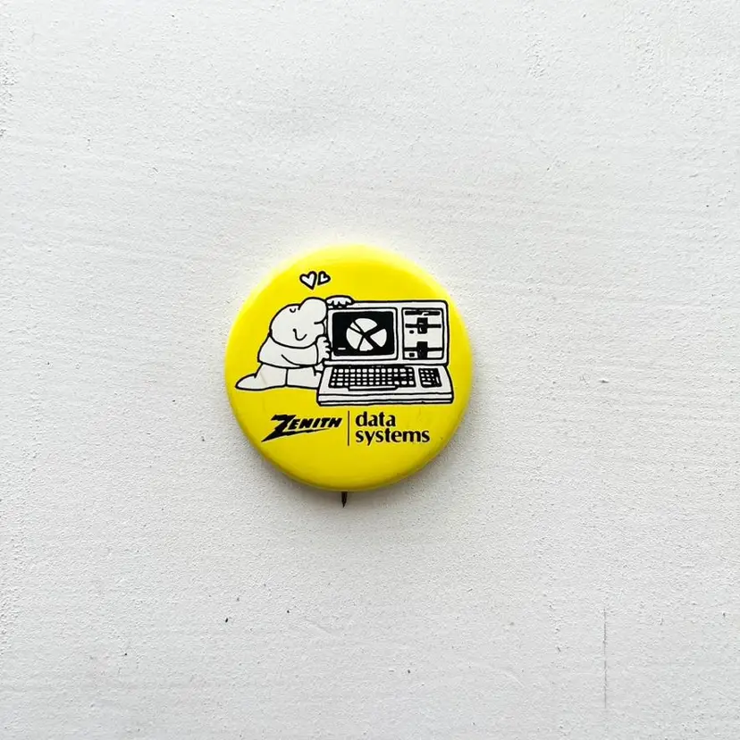 Zenith Data Systems Computer Advertising Pin Button Vintage 1980s