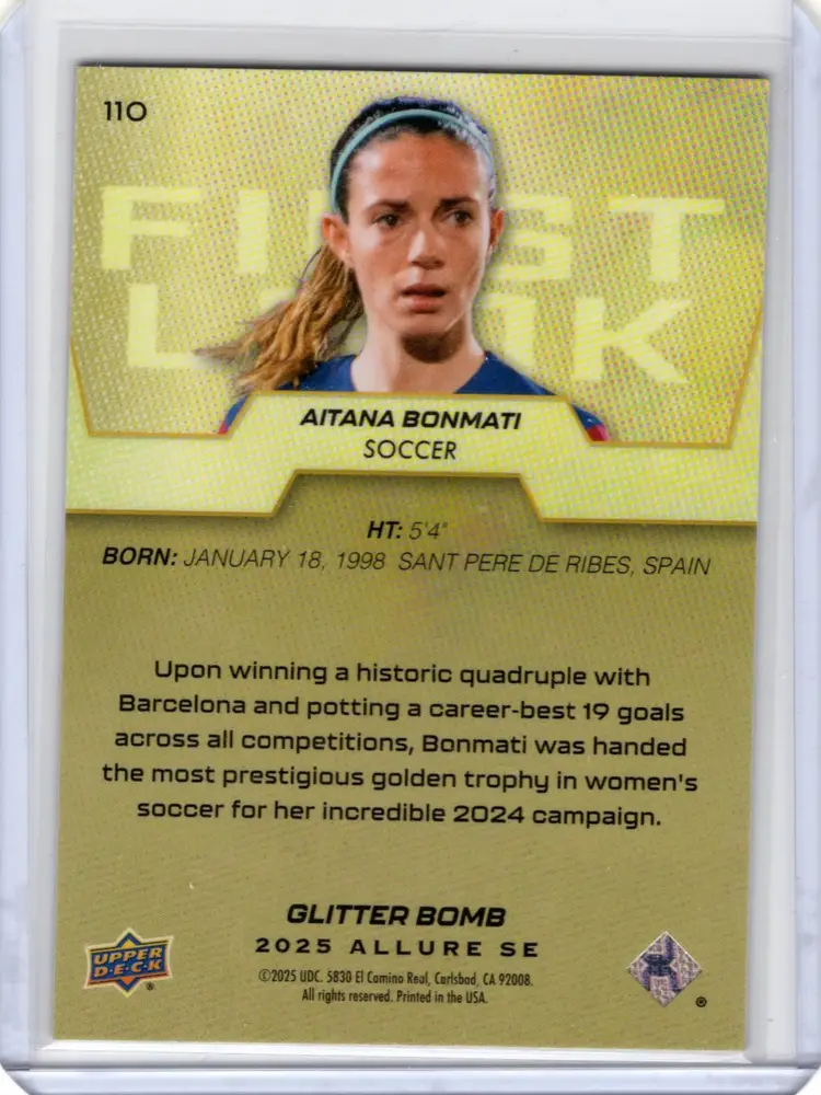 2025 Upper Deck Allure SE First Look Glitter Bomb Aitana Bonmati