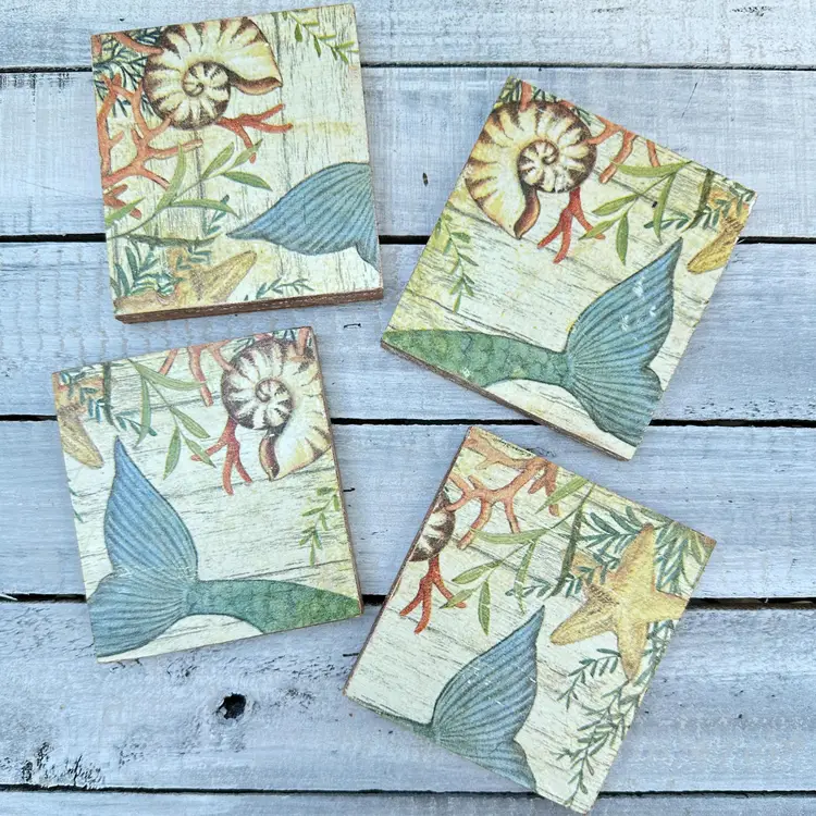 #23 Mermaid Tail Coasters