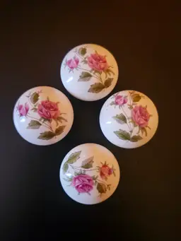Set Of 4 Vintage Rose door pulls