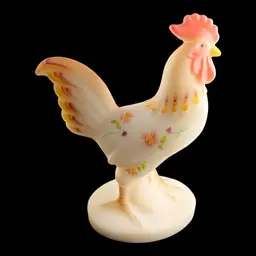 2. Fenton Glass XL Hand Painted Rooster 9”