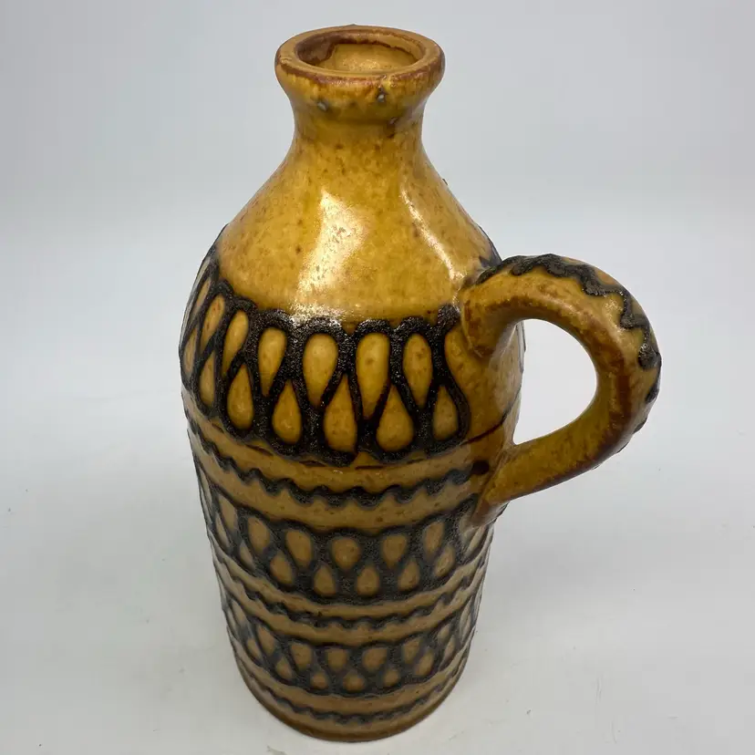 German Ceramic Bottle With Handle