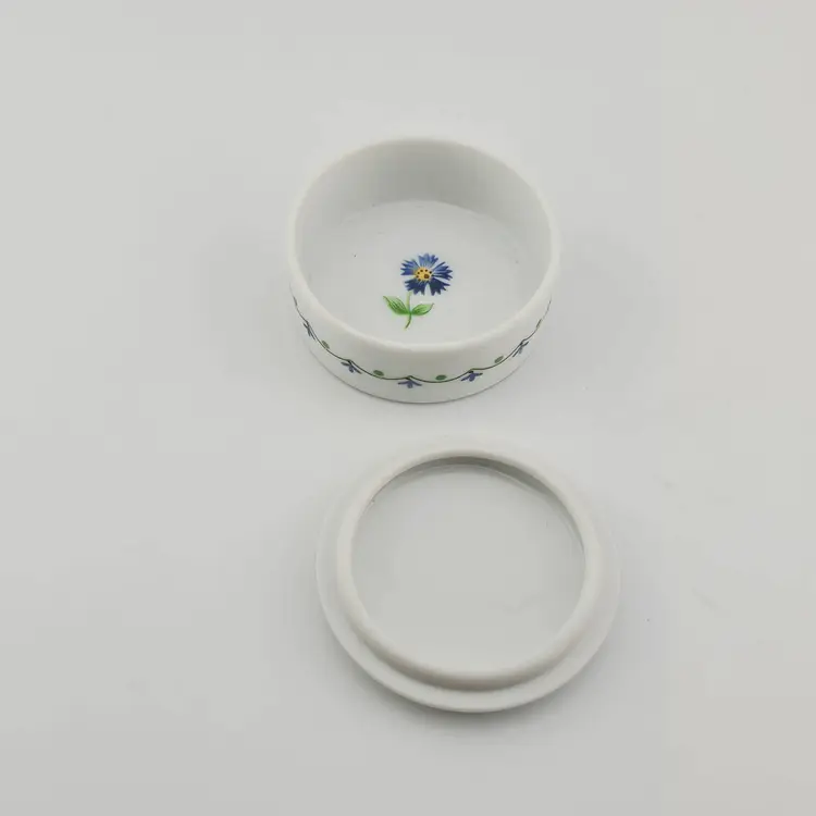 Vintage Limoges Small Floral Round Trinket Box