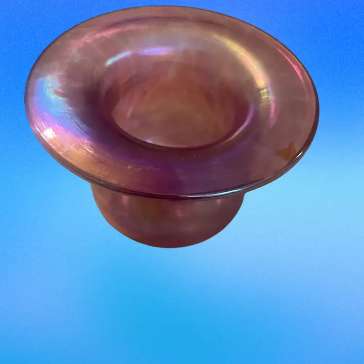 Iridescent Carnival Glass Hat Vase