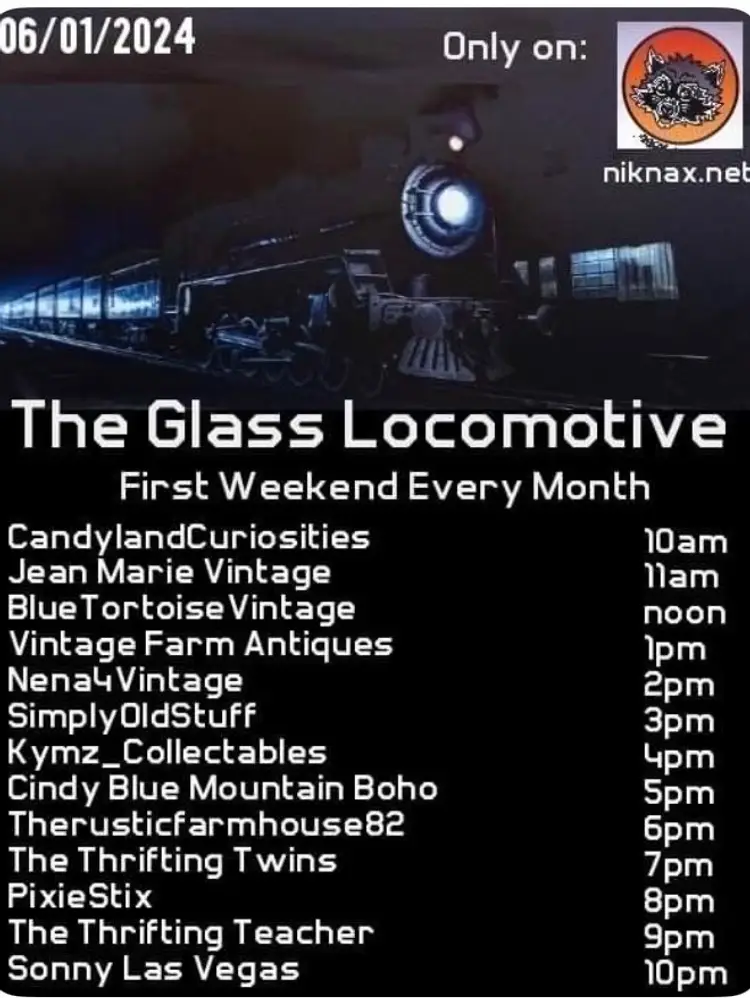 The Glass Locomotive With BlueTortoiseVintage