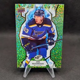 Jake Neighbours 2021-22 Upper Deck Ice Green Parallel Rookie Card (RC) #134 - St. Louis Blues