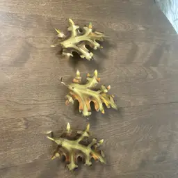 Vintage 1970s Brass Copper Oak Leaves Set of 3 Home Decor Metal Wall Art Boho