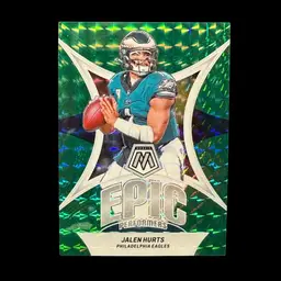 Jalen Hurts 2024 Panini Mosaic Epic Performers Green Prizm #EP-JH Eagles