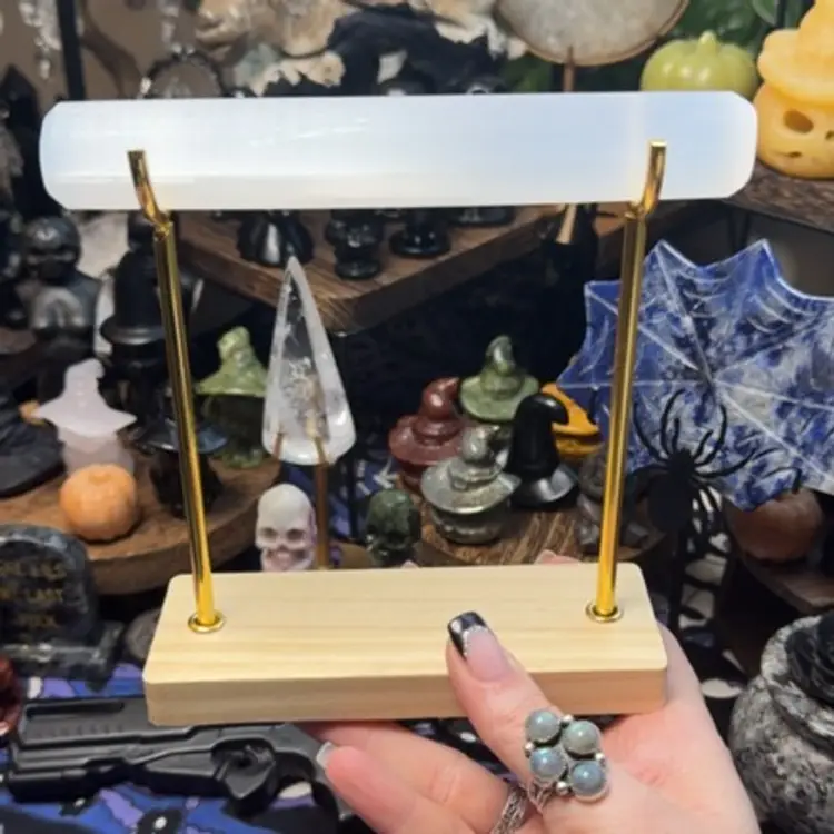 Selenite Bracelet Holder Gold Small