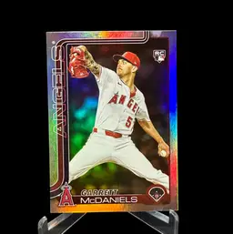 Garrett McDaniels 2025 Topps Update #US17 Rainbow Foil RC Los Angeles Angels