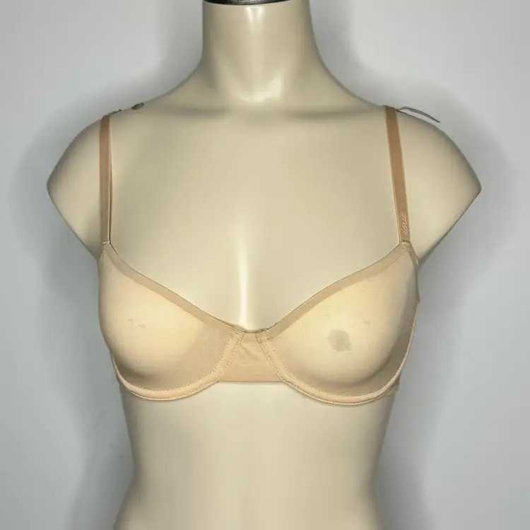 Aerie Women's Size 32B Balconette Unlined Underwire Bra Nude Mesh Adjustable NWT