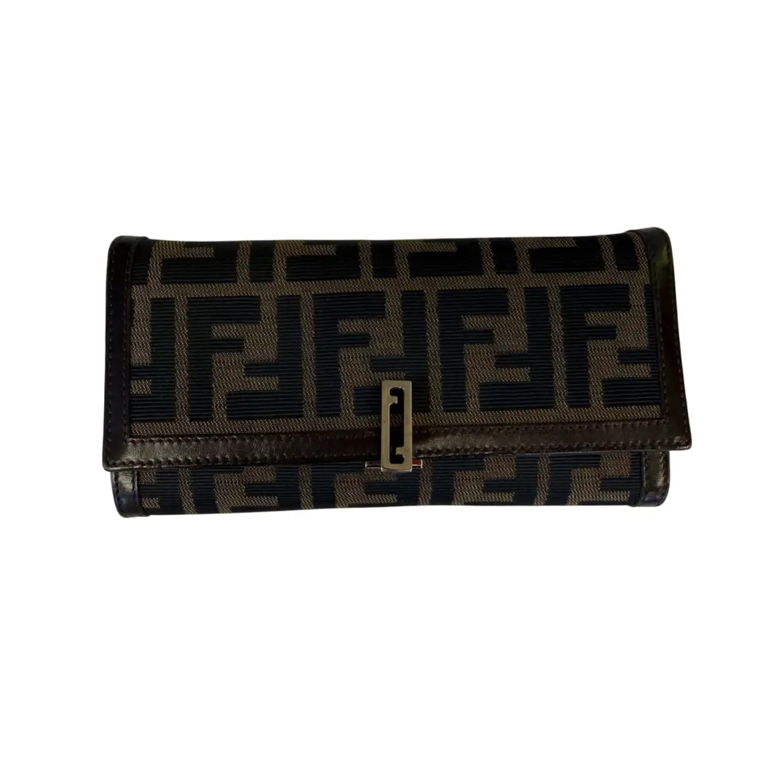 Fendi Zuccq Canvas Flap Wallet