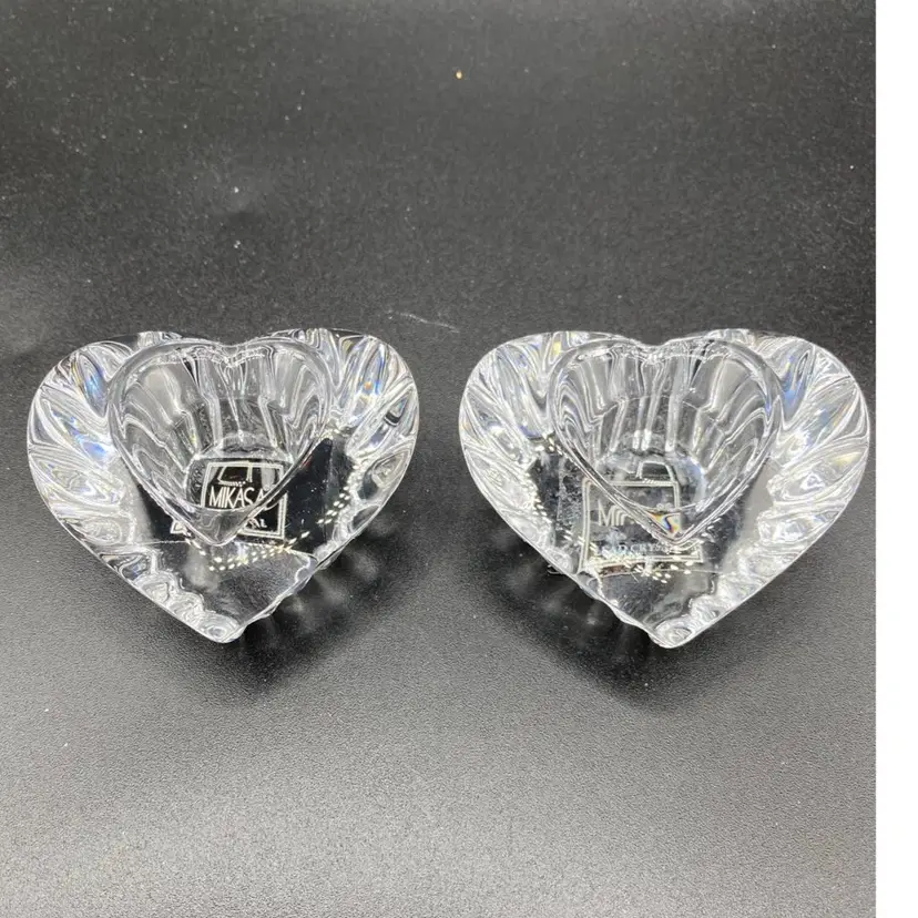 MIKASA Heartfelt Crystal Candle Holders