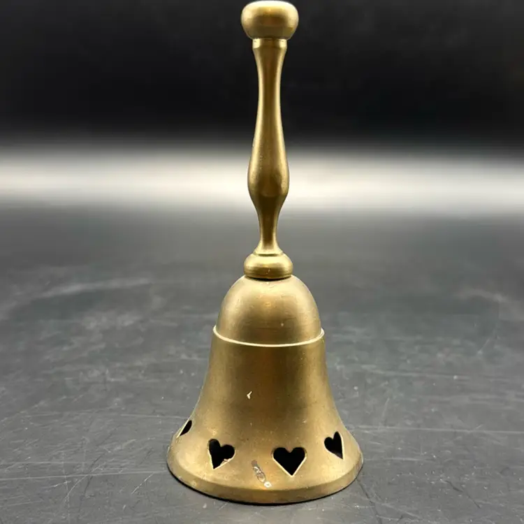 Solid Brass “Loving Bell” Cutout Hearts Bell Made In India 5”