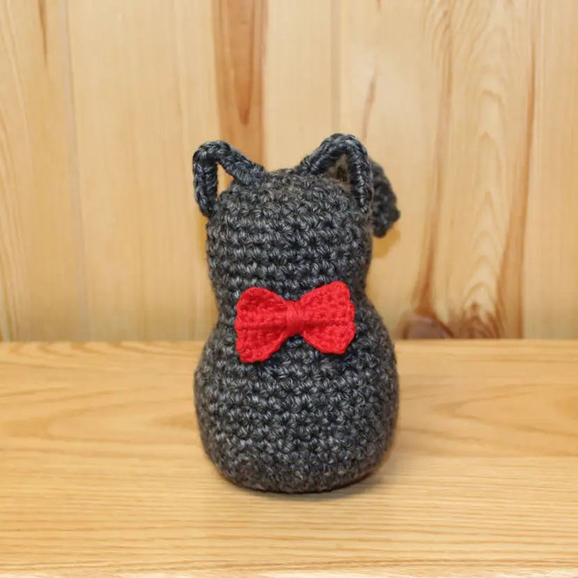 Great Smoky Mountains Grey Cat with a Red Bow tie - FREE SHIPPING