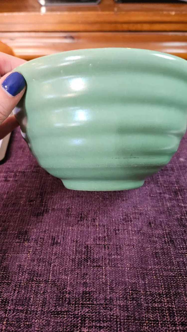 Padre, pottery number 162 turquoise greenish ringed bowl.