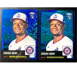 Josiah Gray RC 169/199 Mini Blue Diamond & 121/199 Platinum Blue Toile - 2022 Topps Chrome Platinum Anniversary - Washington Nationals