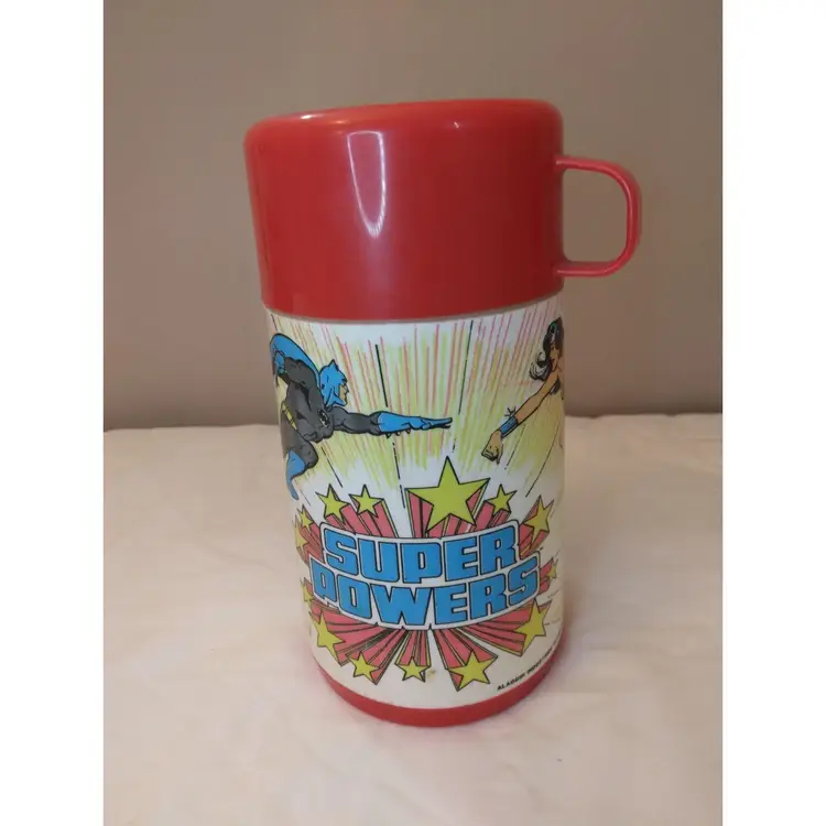 Vintage 1984 Aladdin Thermos DC Comics Superman Batman Wonder Woman Robin