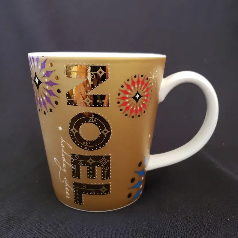 Starbucks NOEL CHRISTMAS Holiday Gold Holiday Coffee Cup Mug 2006 