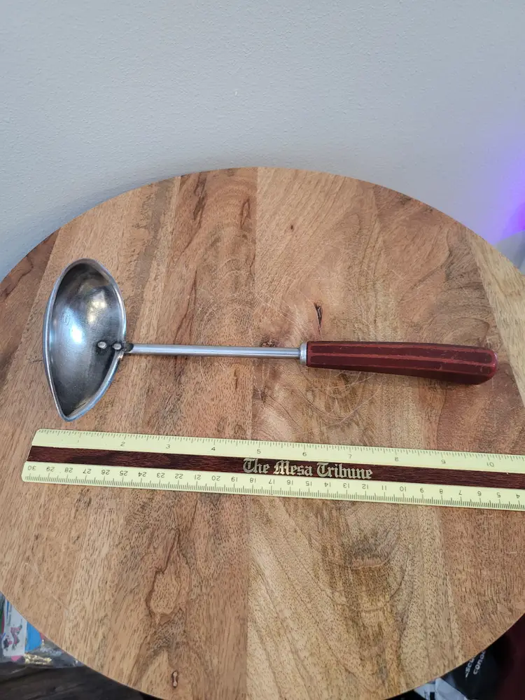 Vintage Corona Teardrop Ladle Red Bakelite Handle Stainless