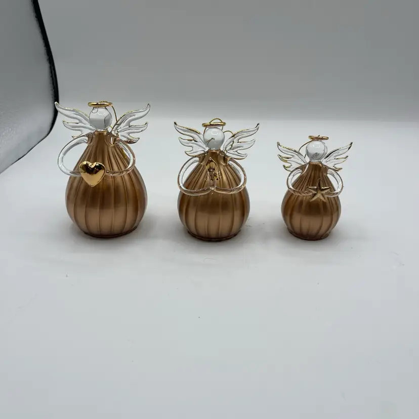 Sorelle Glass Angels Set Of 3 Blown Glass