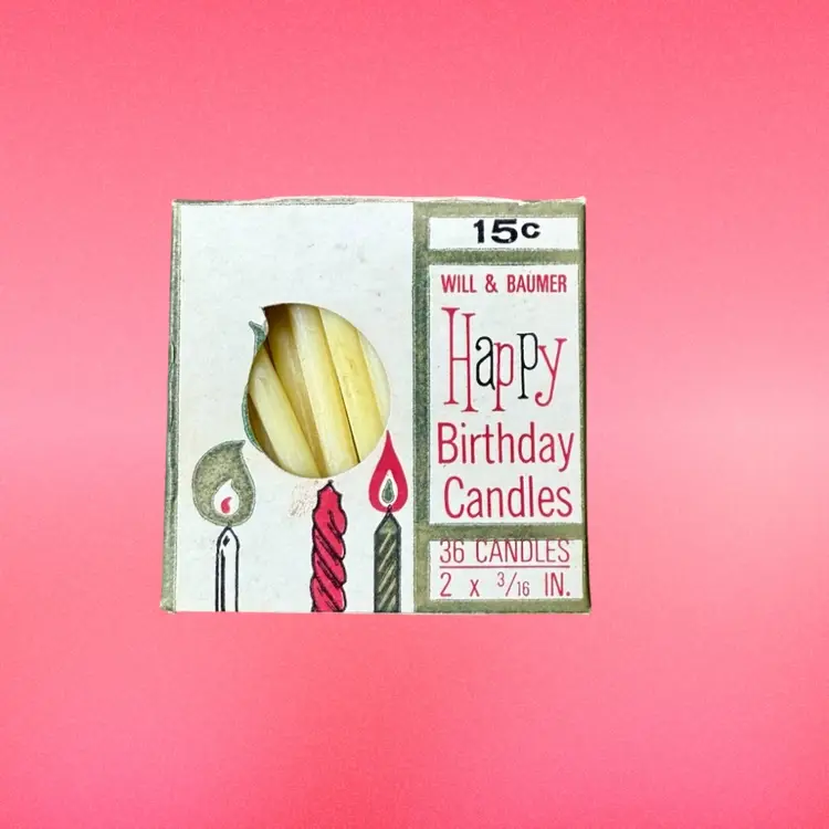 Vintage Will & Baumer Happy Birthday Candles, Original Box