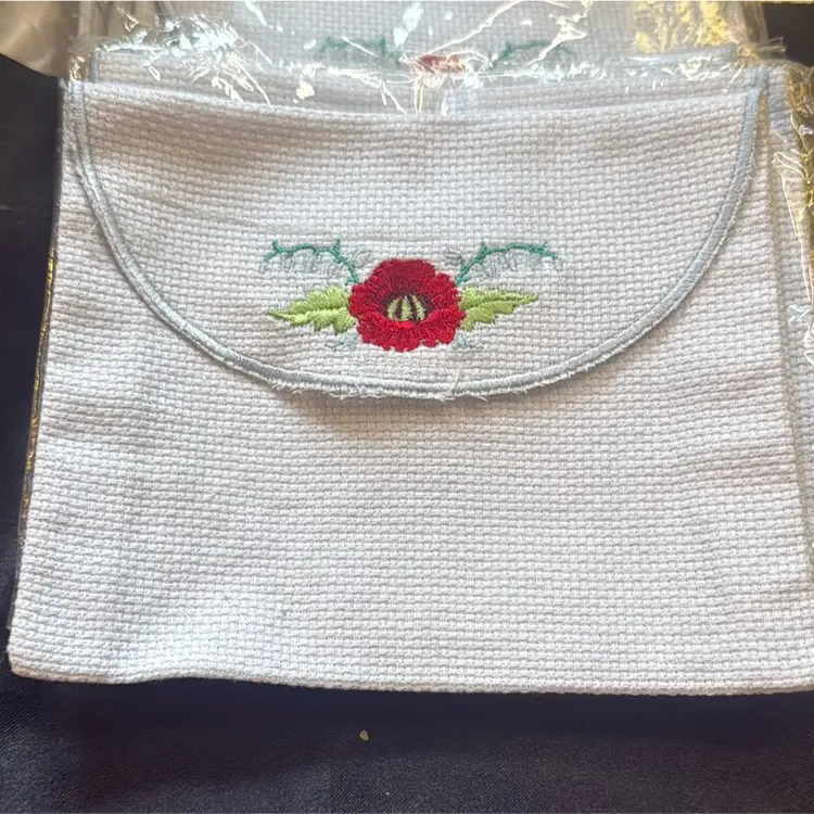 Set of 10 embroidered fabric pouch or sachet Sets. 5.5”x6.5”