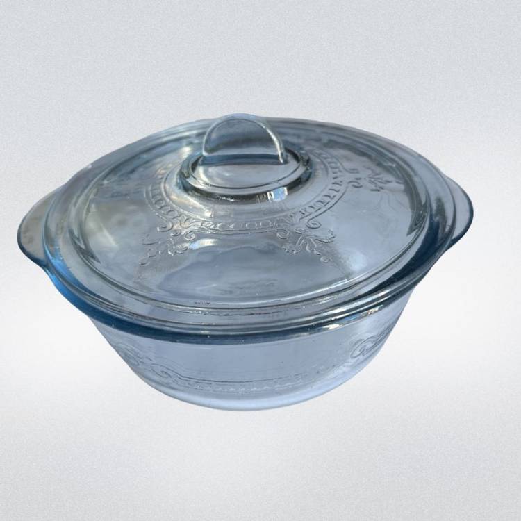 Fire King Oven Glass Small 4 3/4” Casserole Dish With Lid Sapphire 