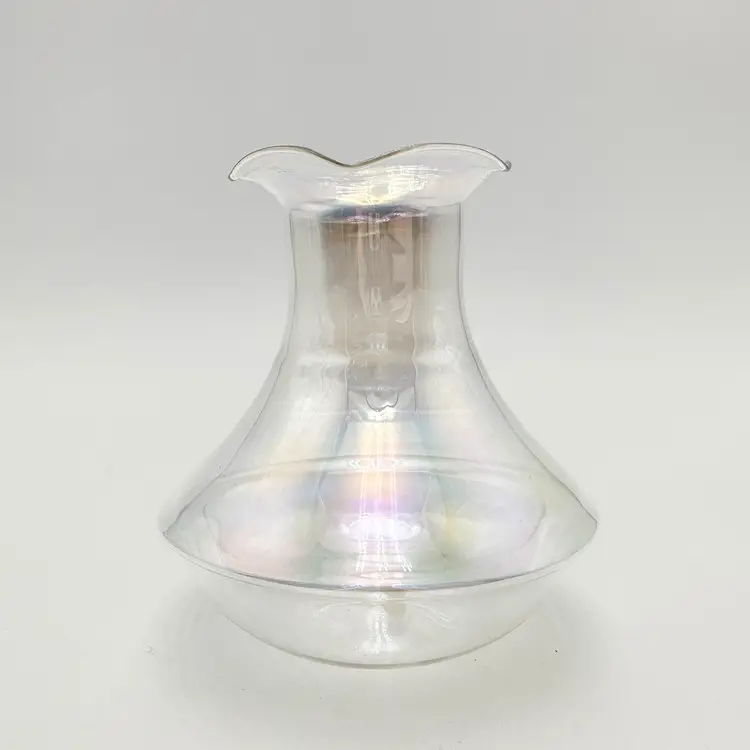 Silvestri Iridescent Clear Glass Vase 4"D 4.25"H