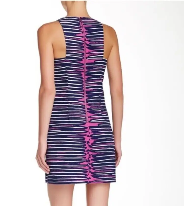 TRINA TURK Dress Shift Sleeveless Loma Stripe - Pink Blue White