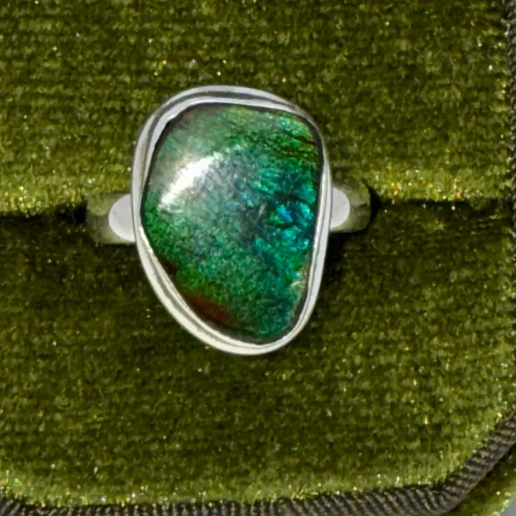 925 Ammolite Ring Size 6