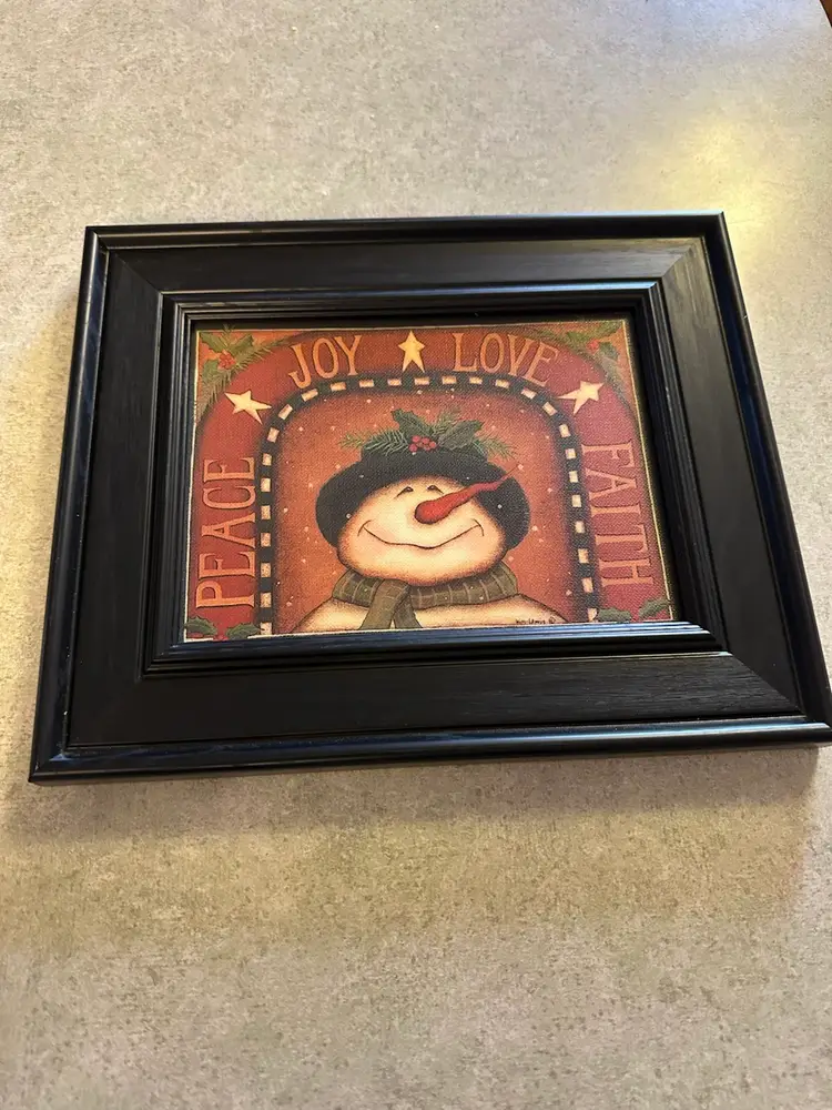 Wooden Snowman Wall hanging, About 12 Inches