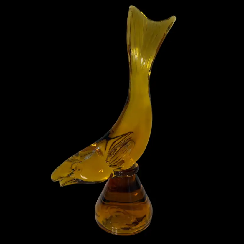 Viking Glass Amber Epic Collection Trout Fish 9.75”