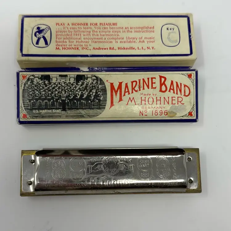 Hohner Marine Band Harmonica In Its Original Box